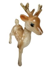 Vintage Plastic Swivel Head Miniature reindeer Fawn Deer Kitschy Christmas Decor