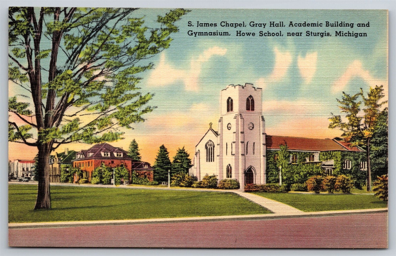 IN Howe Military School St James Chapel Gray Hall Gymnasium Linen