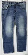 TK Axel Men’s Slim Boot Cut Jeans Medium Wash Blue Denim Stretch Pockets 36 X 31