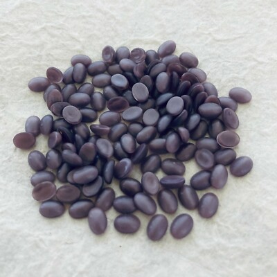 C383 Vintage German 7x5mm amethyst moonstone oval glass cabochons unfoiled (100)
