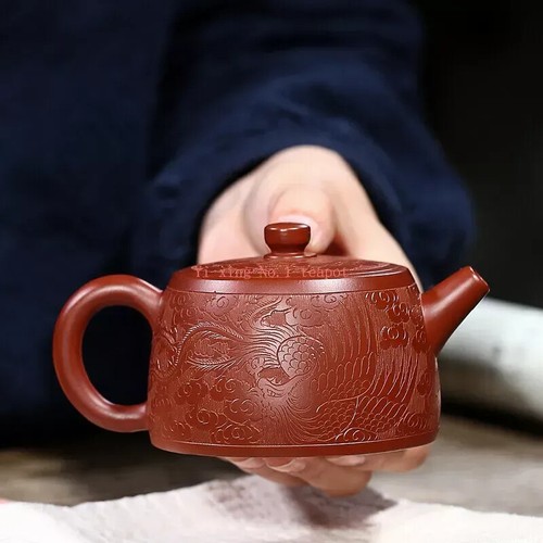 6.8oz Real Yixing Zisha Tea Pot Dahongpao Clay Marked Dragon Carved Jing Lan Pot - Picture 9 of 24