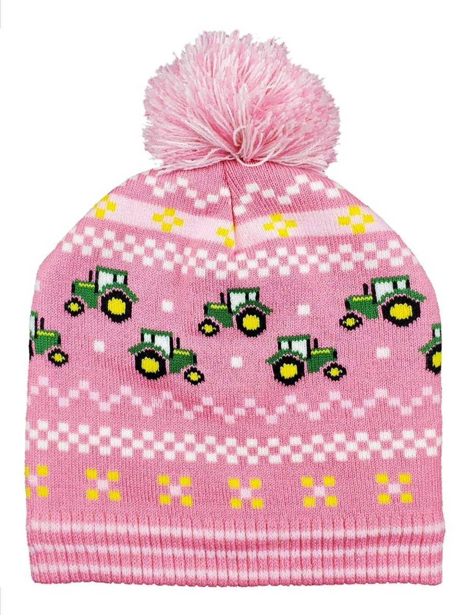 NEW John Deere Toddler Pink Fair Isle Tractor Sherpa Lined