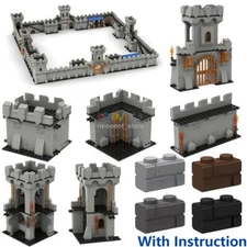 MOC 98283 Bricks Wall Medieval Knight Castle Tower Baseplate Army Set Bulk DIY