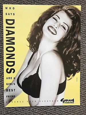 Rare Vintage 1990's Elle Magazine Art Advert Picture Ad Gossard Wonderbra