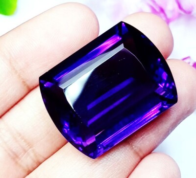 Natürlicher Violetter Amethyst 58.40 Ct Zertifiziert Lose Edelstein Fancy Cut