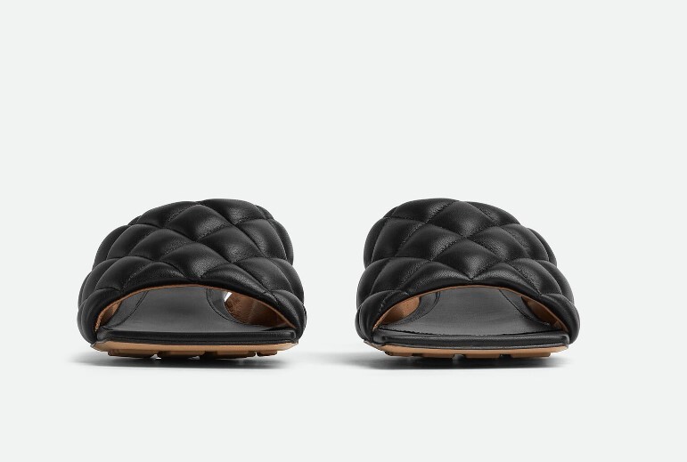 BOTTEGA VENETA サンダル 729764-vbrr0 Bottega Veneta Black Quilted Leather Mid Heel Women's Mule