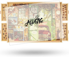 1500 Pieces Rotating Puzzle Board with 4 Drawers and Cover,25"X34" Portable Wood