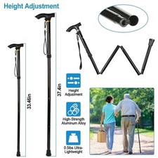 Travel Folding Trekking Hiking Pole,Collapsible Cane Adjustable Walking Stick