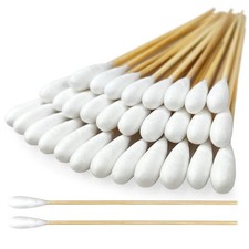 6 Inch Long Cotton Swabs for Pet Cleaning, Bamboo Handle, Pet Ear Cleaning So...