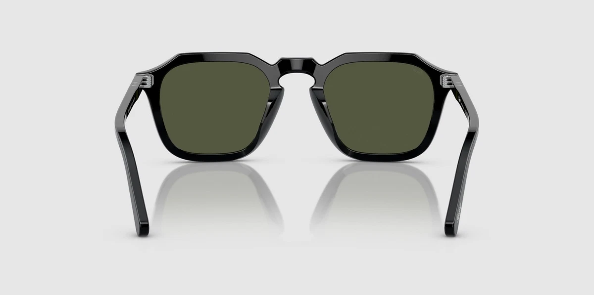 PERSOL PO3292S 95_31 Square Black Green 50 mm Unisex Sunglasses