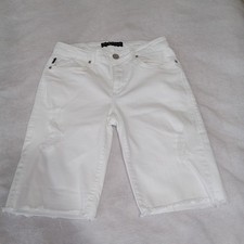 Rock Republic Kristy Shorts Womens Sz 8 Denim Jean Bermuda Stretch Distressed