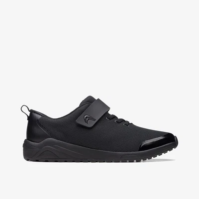 CLARKS SCHOOL Clarks Boys Aeon Pace Youth Black Riptape,School Shoes Textile Sports