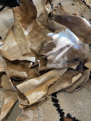 Craft Leather Hair-on Hide Lot Scrap Crafting Leather Work Lot Of 3