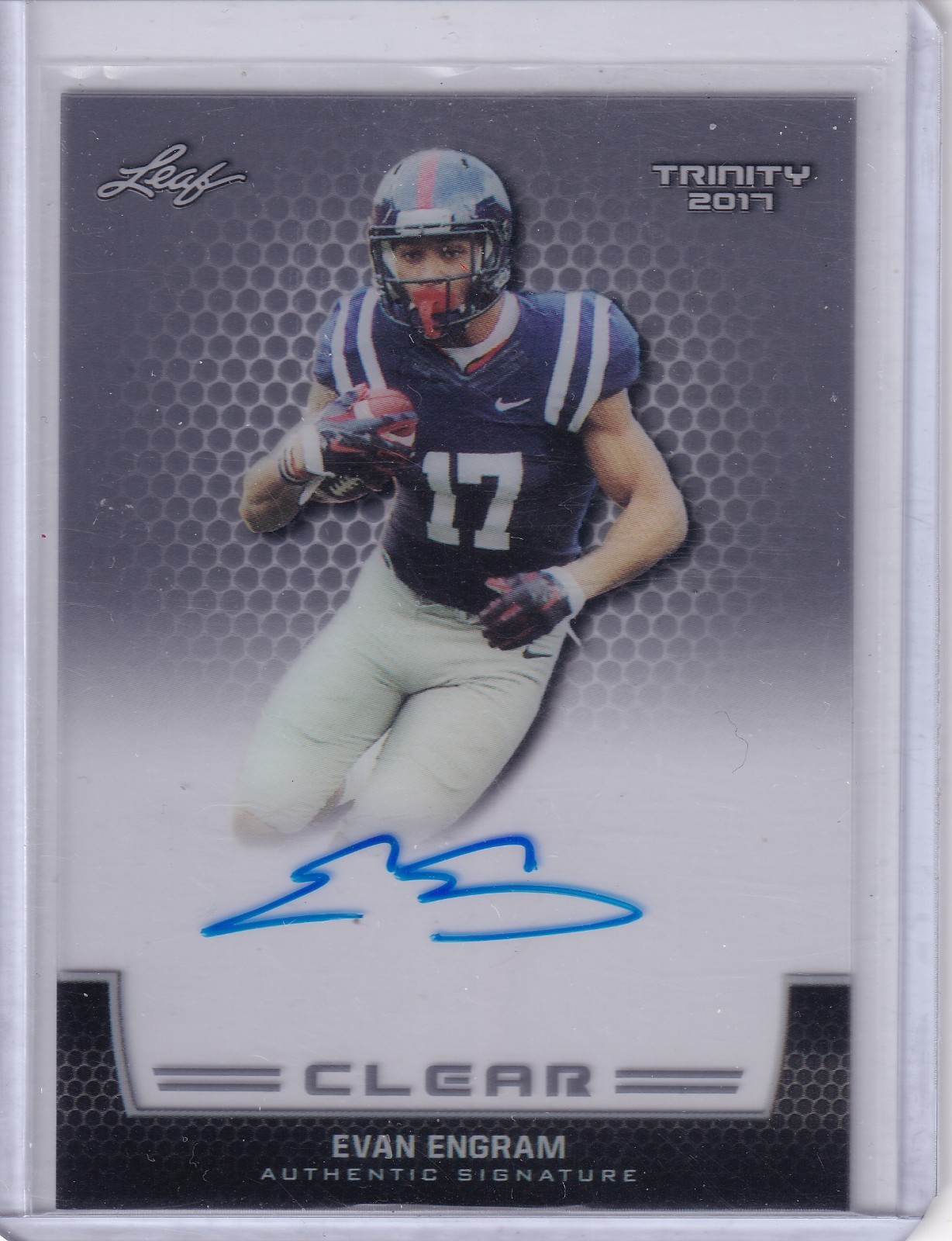 Evan Engram Leaf Trinity Clear Autograph #EE2 Base