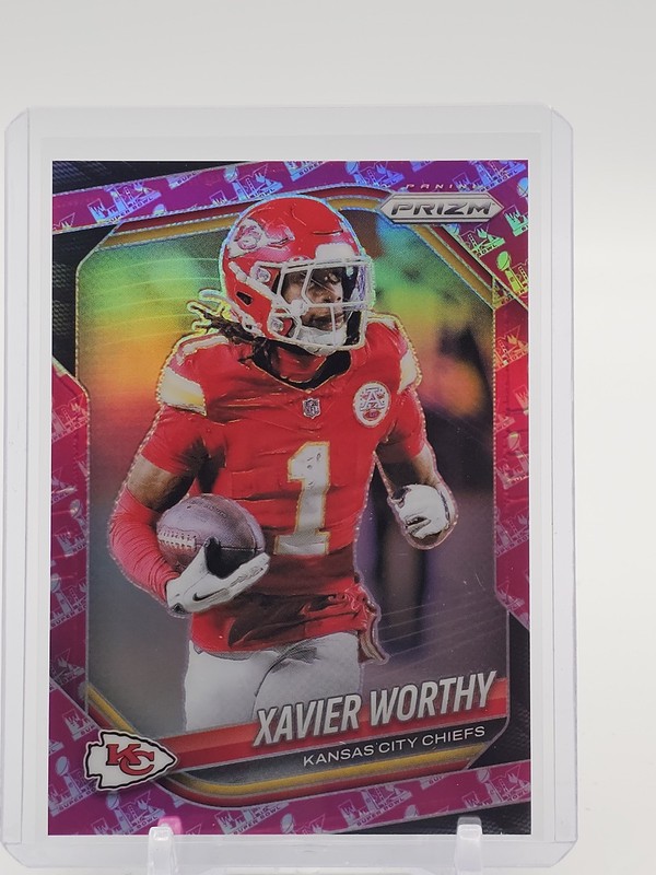 XAVIER WORTHY 2025 PRIZM PINK SUPER BOWL ROOKIE /60 #197 CHIEFS Q3286