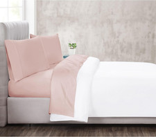 300TC Cotton Sateen Blush Full 4 Piece Sheet Set