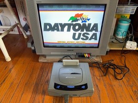 Sega Saturn HST-3210 gray Japanese console system + 10 games + memory cartridge