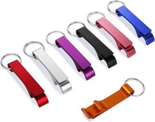 7 Pack Colorful Beer Bottle Openers,Premium Metal Keychain Bottle Opener, Small 