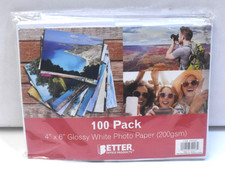 Better Office 100 Pack Glossy Photo Paper Sheets 4" x 6" White Photo Paper