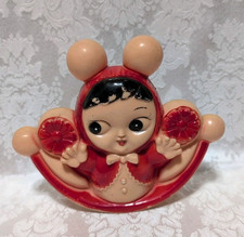 Vintage Celluloid Rocking Doll With Musical Chime Doll Toy