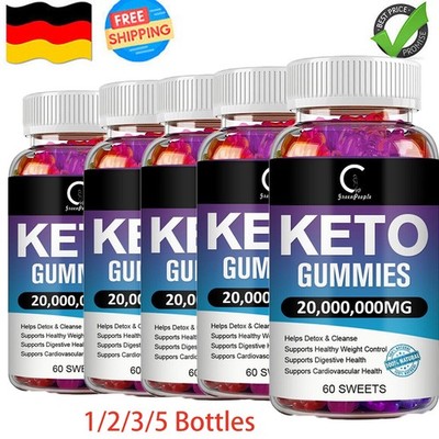 1-5x Keto Gummies 60pcs Apfelessig Gummi Weight Loss& Fat Burner Keto Gummis