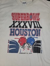 Vintage NFL New England Patriots Carolina Panthers Superbowl Mens Shirt Sz L