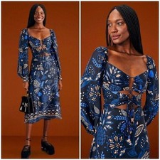 FARM Rio Macaw Forest Cutout Midi Dress