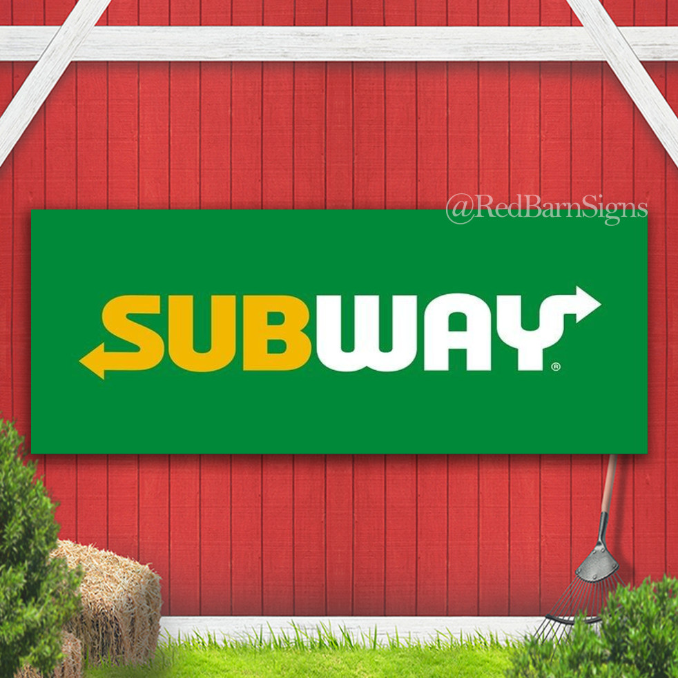 Subway Indoor Outdoor Banner Sign with grommets
