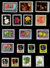 Centsational Amazing Topical Group Worldwide Cancelled Flower Themed Stamps