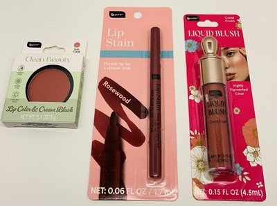 B Pore Makeup Set Of 3 Lip Stain , Lip Color , Liquid Blush Coral Crush
