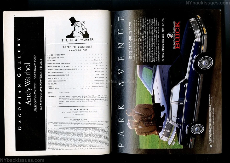 New Yorker magazine October 30 1989 Charles Addams FINAL Halloween John Ashbery - Image 3 of 4