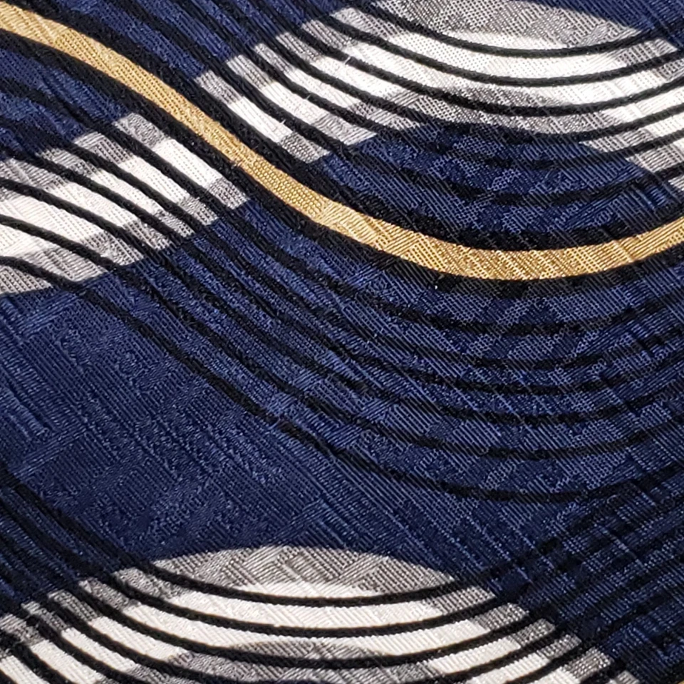 Matrix by Corbin Silk Tie Navy Geometric Executive Aesthetic Y2K Style - Image 2 of 4