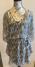 Express Monochrome Women’s Dress- White, Black, & Gold Accents - Size Small NWT