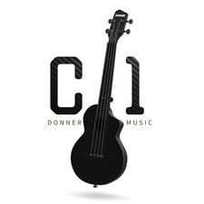 Donner C1 Concert Ukulele 23 inch Carbon Fiber Ukelele  Gig Bag Online Lessons