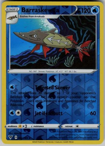 Barraskewda 042/185 Vivid Voltage Reverse Holo NM Pokemon TCG