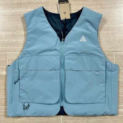 Men s Size Large Nike ACG  Skull Peak  PrimaLoft Reversible Vest Mint Navy NWT