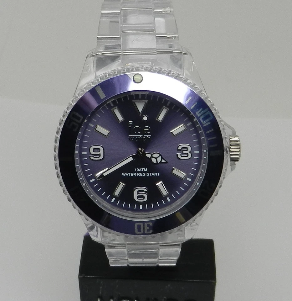 New Men's 44mm Ice Pure Watch Ice-Watch Purple Dial Clear Strap Miyota Japan Mvt - Image 4 of 4
