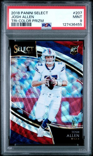 2018 PANINI SELECT TRI-COLOR PRIZM #207 JOSH ALLEN ROOKIE RC 57/99 PSA 9