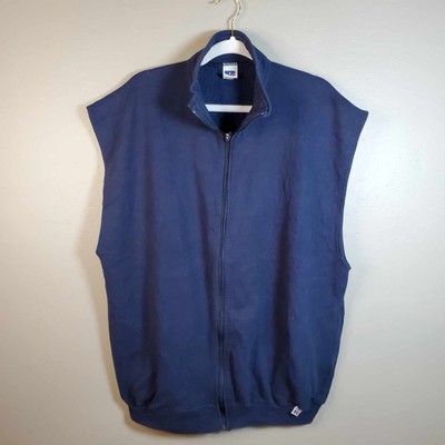 Vintage Russel Athletic Made In Usa Full Zip Sleeveless Vest 2XL