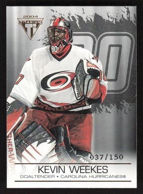 2003-04 Pacific Private Stock Titanium Jersey Number /150 Kevin Weekes #23
