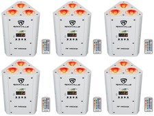 6 Rockville RF WEDGE WHITE RGBWA UV Battery Wireless DMX DJ Up Lights RF Remotes