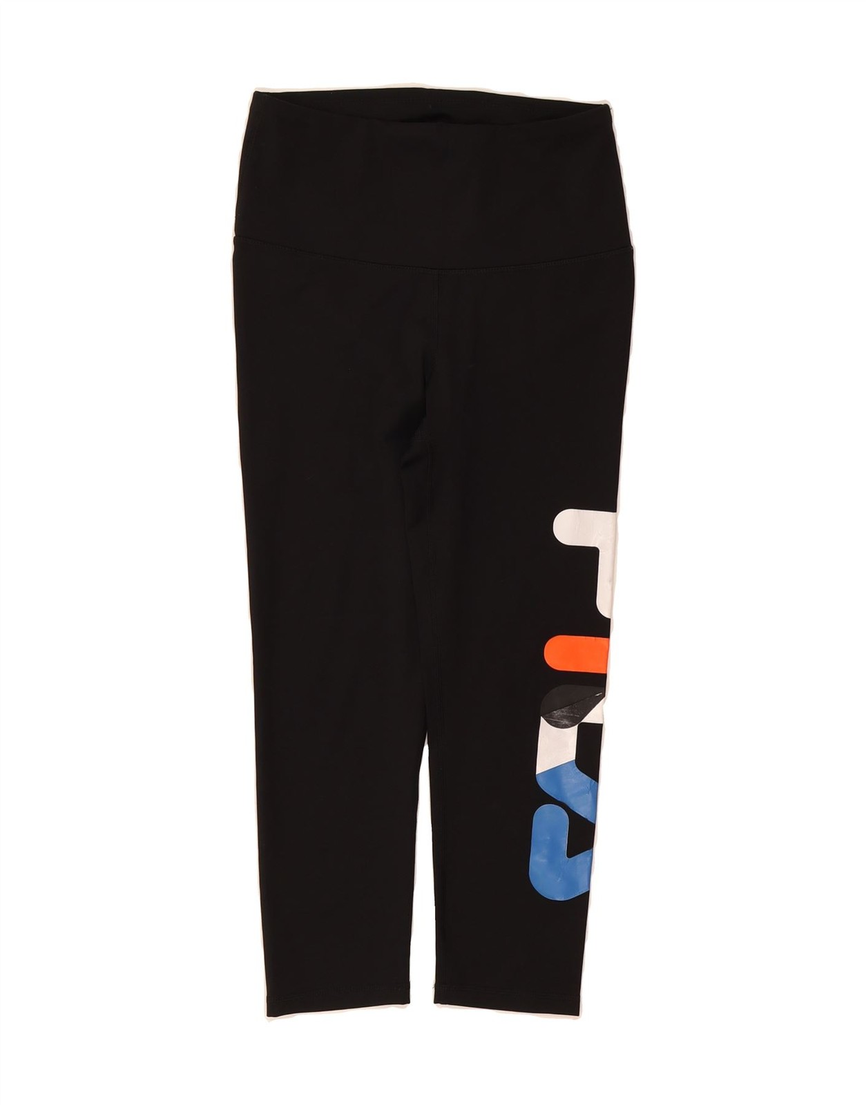 FILA Leggings Donna Grafica Capri UK 10 Small Nero Poliestere DQ32