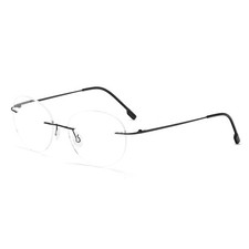 ultraleichte Lesebrille aus Titan, rund und ohne Fassung für Herren...