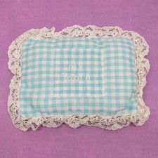 Vtg Handmade Tooth Fairy Pillow with Pocket Gingham Lace Trim "My Tooth" 1970s