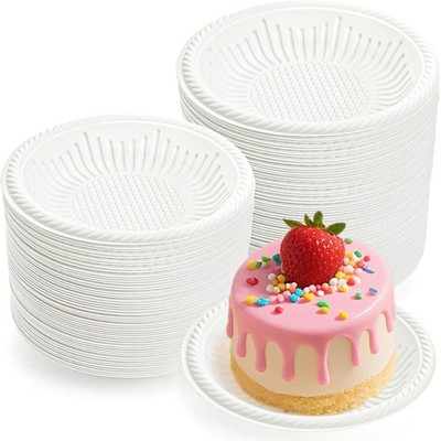 Small Cake Plates 4'' 200ct, Ideal for Dessert & Party Events