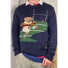 Polo Ralph Lauren Polo Bear Sweater Rugby-playing Bear Mascot Rare size Large