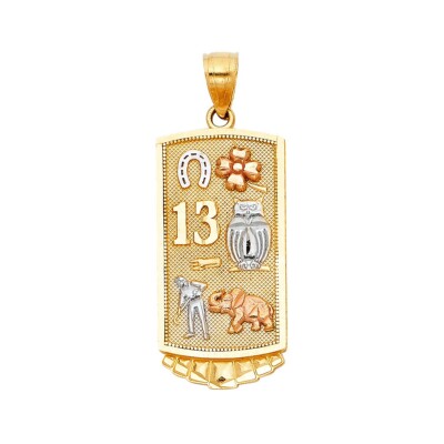 14K Tri Color Gold Glücksanhänger