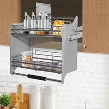 2-tier Cabinet Organizer Rack Pull-Down Shelf Pull-Down Dish Rack Space-saving
