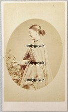 CDV LADY NAMED MISS CASTELLANI ATTENDING PLANTS BOTANY CAPE ANTIQUE PHOTO