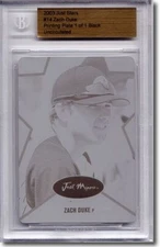 2003 Zach Duke Rookie Press Plate RC BGS 1/1 Printing Plate